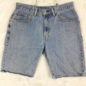 Levi's Mens Shorts 505 Regular Fit Blue Denim Light Medium Wash Workwear 34